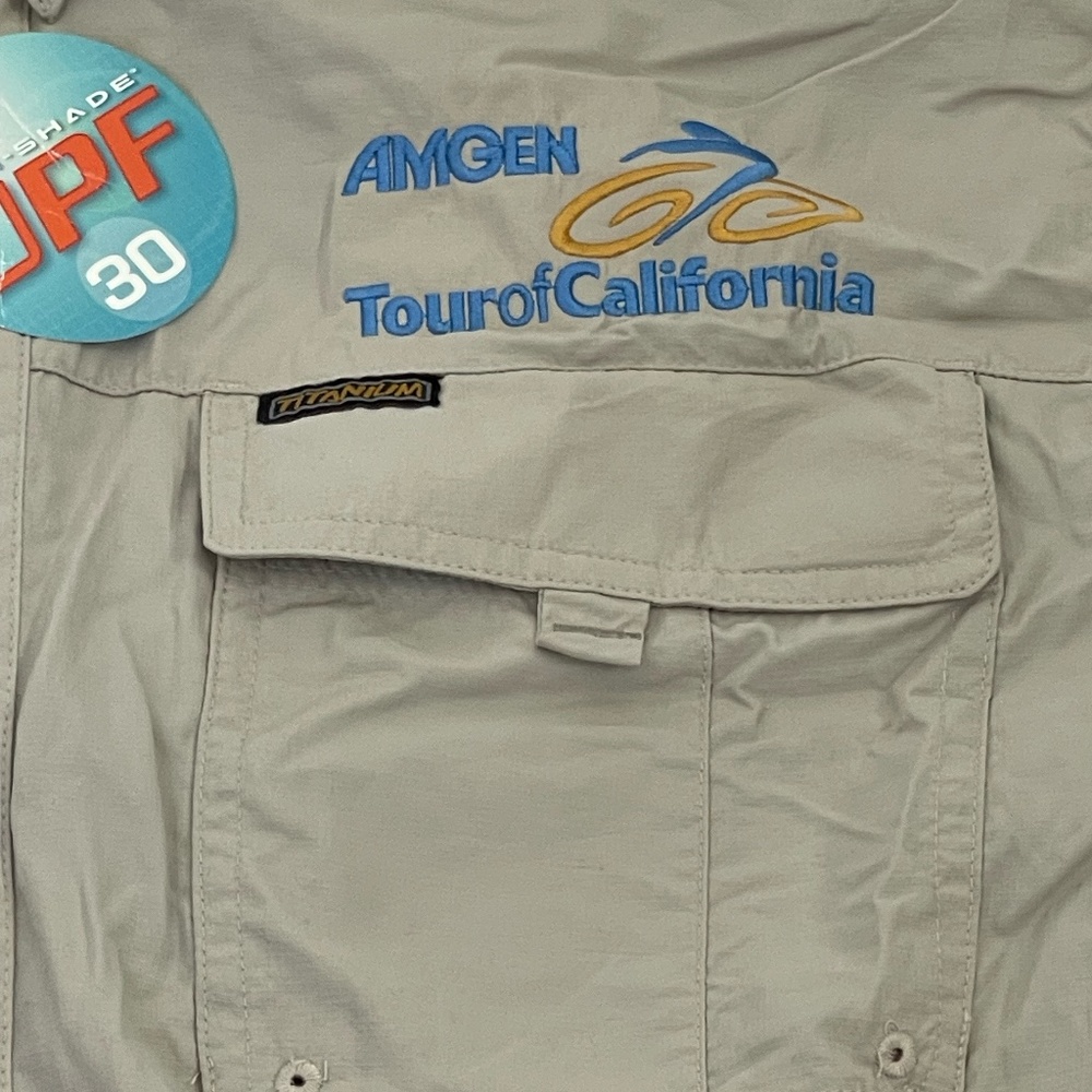 AMGEN Tour of California Windbreaker Size XL Columbia Titanium Jacket UPF 30 NWT